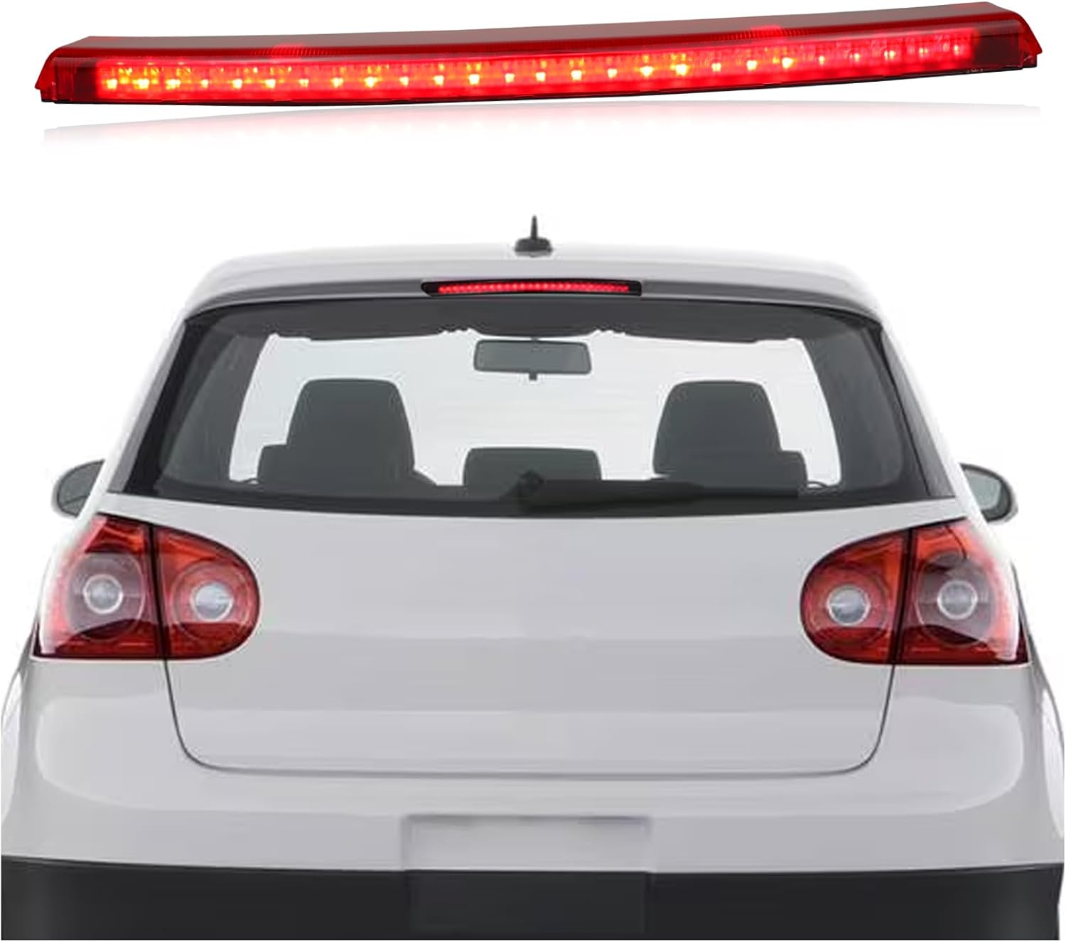 High Mount Stop Lamp LED Third Brake Light Compatible with Volkswagen Golf R32 GTI 2005-2009 Rear Center LED 3rd Brake light Replacement (RED)