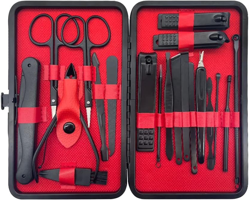 CIOUYAOS 20pcs Nail Clippers Manicure Set, Male Grooming Pedicure Care Kit, Nails File Cutter Tools for Men Women Hand Feet (gift set)