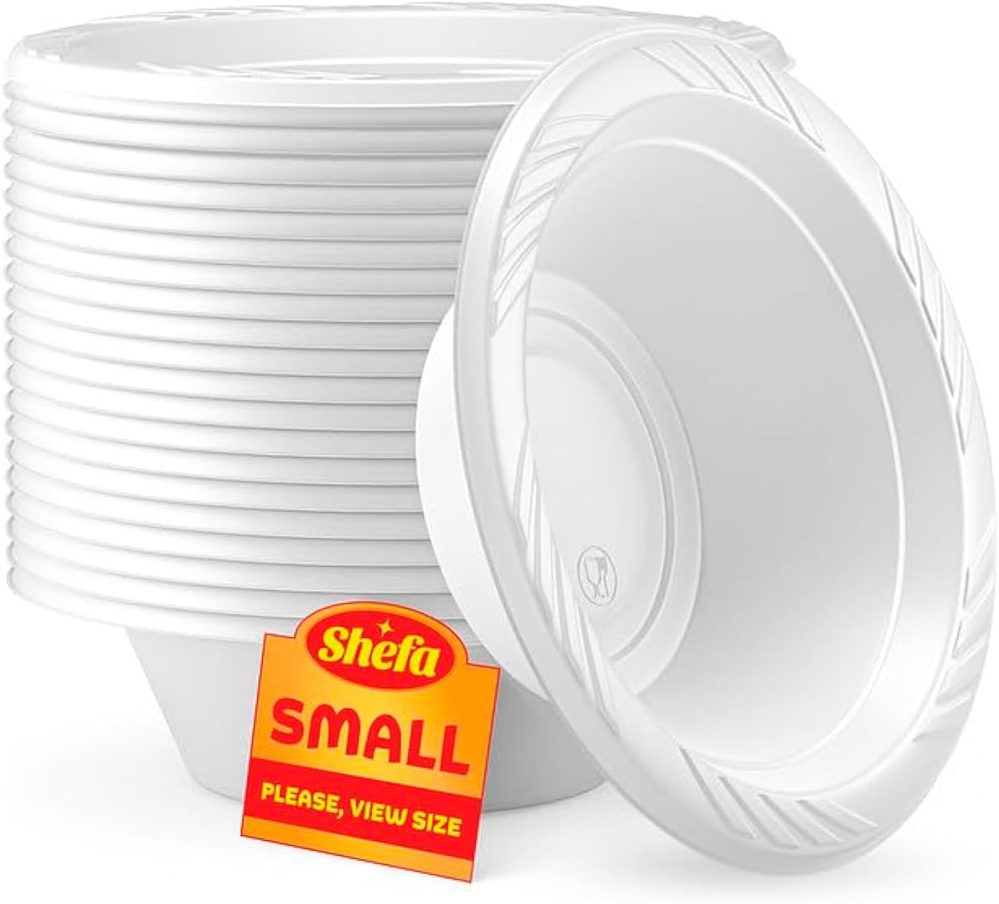 Shefa100 White Bowls - Plastic Bowls for Soup, Reusable & Washable, Heavy Duty Dinnerware - Ideal Set for Birthday, Parties, Camping, Catering 5 oz