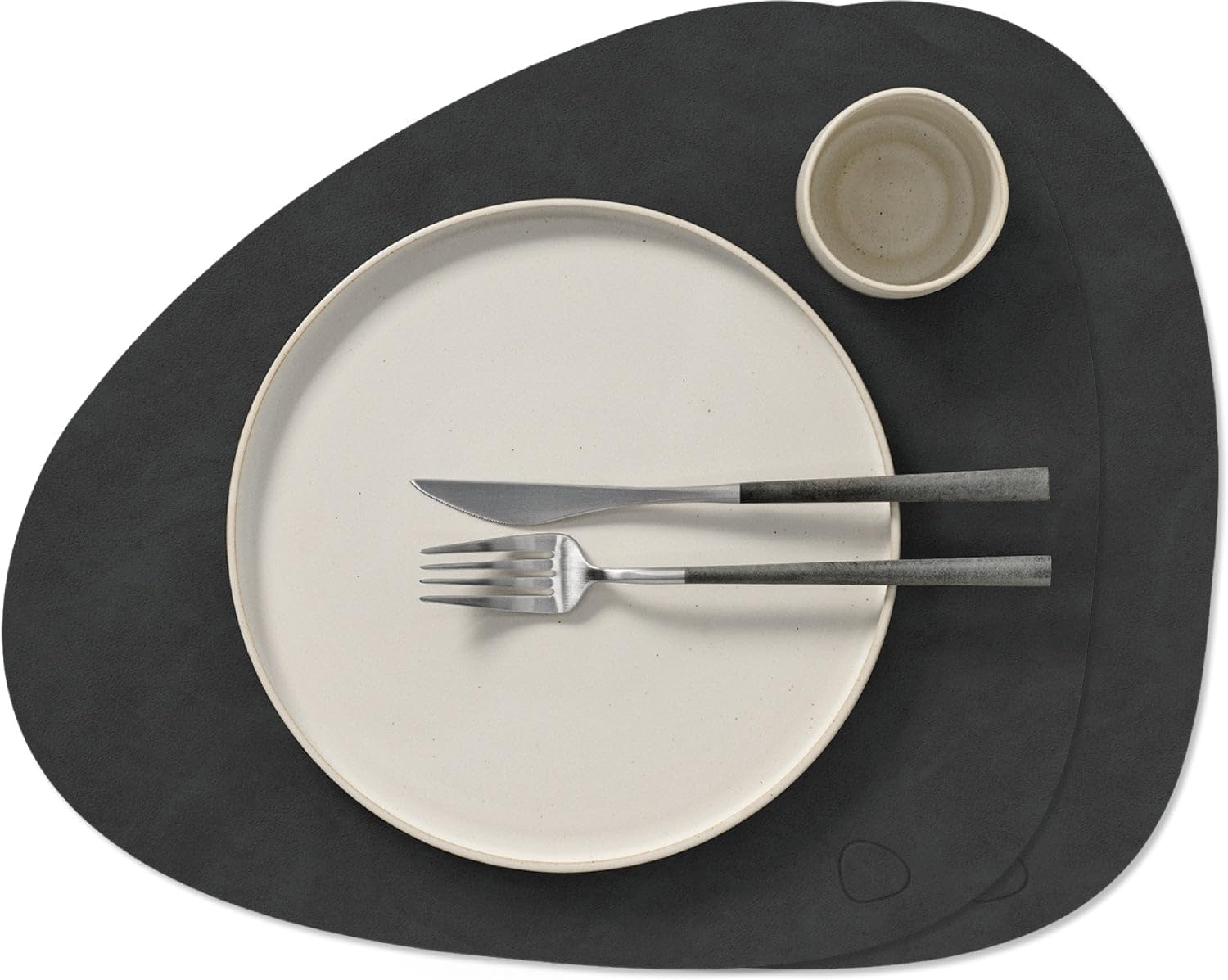LIND DNA Nupo Placemats Leather Black Curved 44 x 37 cm Set of 2