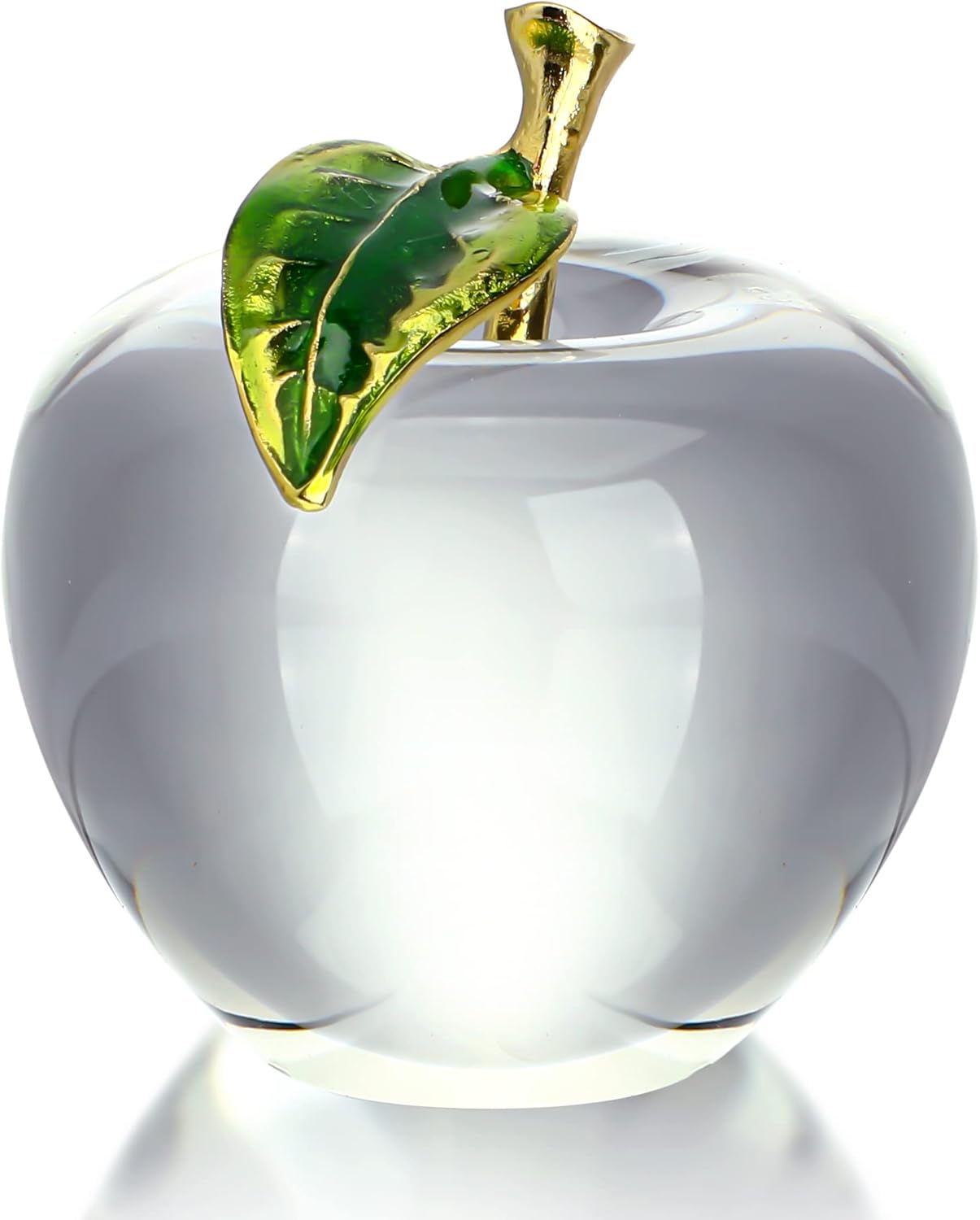 H&D HYALINE & DORA H&D Unique Crystal Apple Figurine Paperweight,Art Glass Apple Collectible Figurines Best for Lucky Christmas Eve Gifts/Great Wedding Decor Gifts