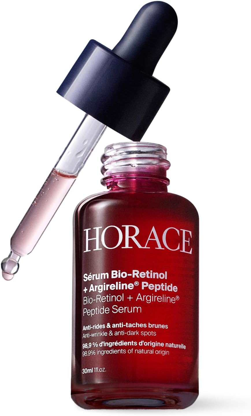 HORACE Bio-Retinol + Argireline Peptide Face Serum for Men - For Wrinkles, Dark Spots and Elasticity - Vegan Skin Care for All Skin Types - Unscented, 30ml