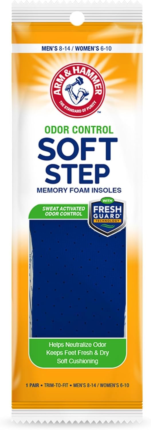 Arm & Hammer Soft Step Memory Foam Insoles (M 8-14/W 6-10)