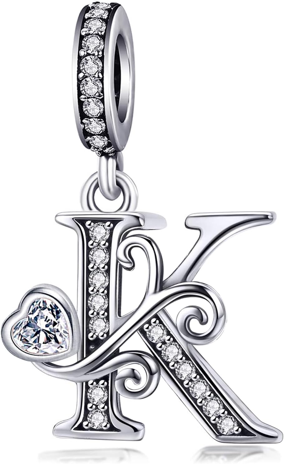 Silver Letter Charm Fit for Pandora Charms Bracelet Alphabet Initial Dangle Charms Jewelry Gifts for Women
