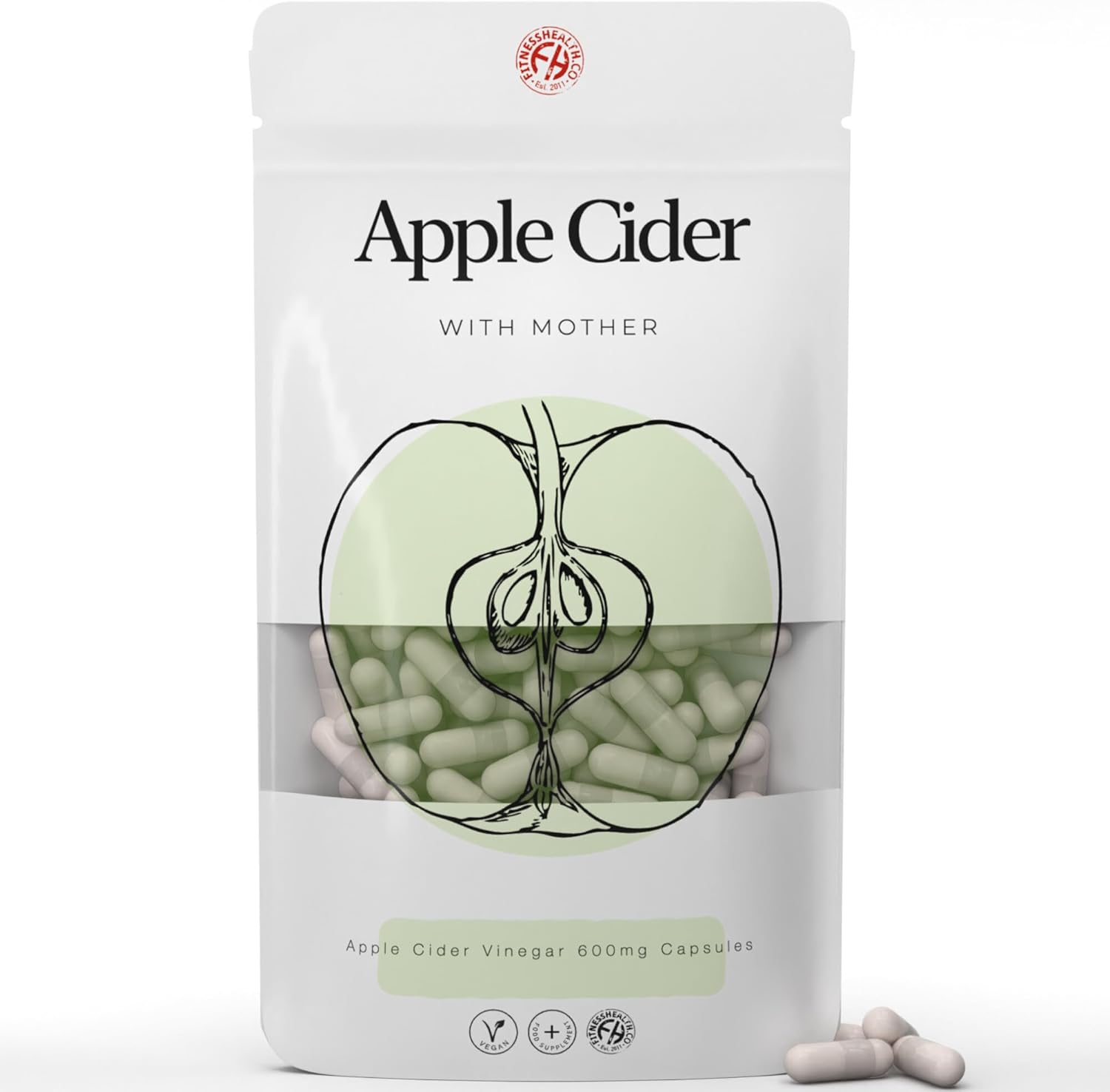 Weight Loss Apple Cider Vinegar Capsules with The Mother 600mg Capsules - UK Made GMP