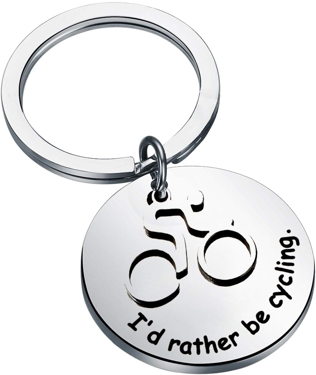 Gzrlyf I'd Rather Be Cycling Keychain Bicycle Gifts for Cyclist Mountain Biker Gifts Cycling Enthusiast