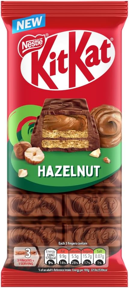 KitKat Hazelnut filled Dark & Milk Chocolate Crispy Wafer Sharing Bar, 99g