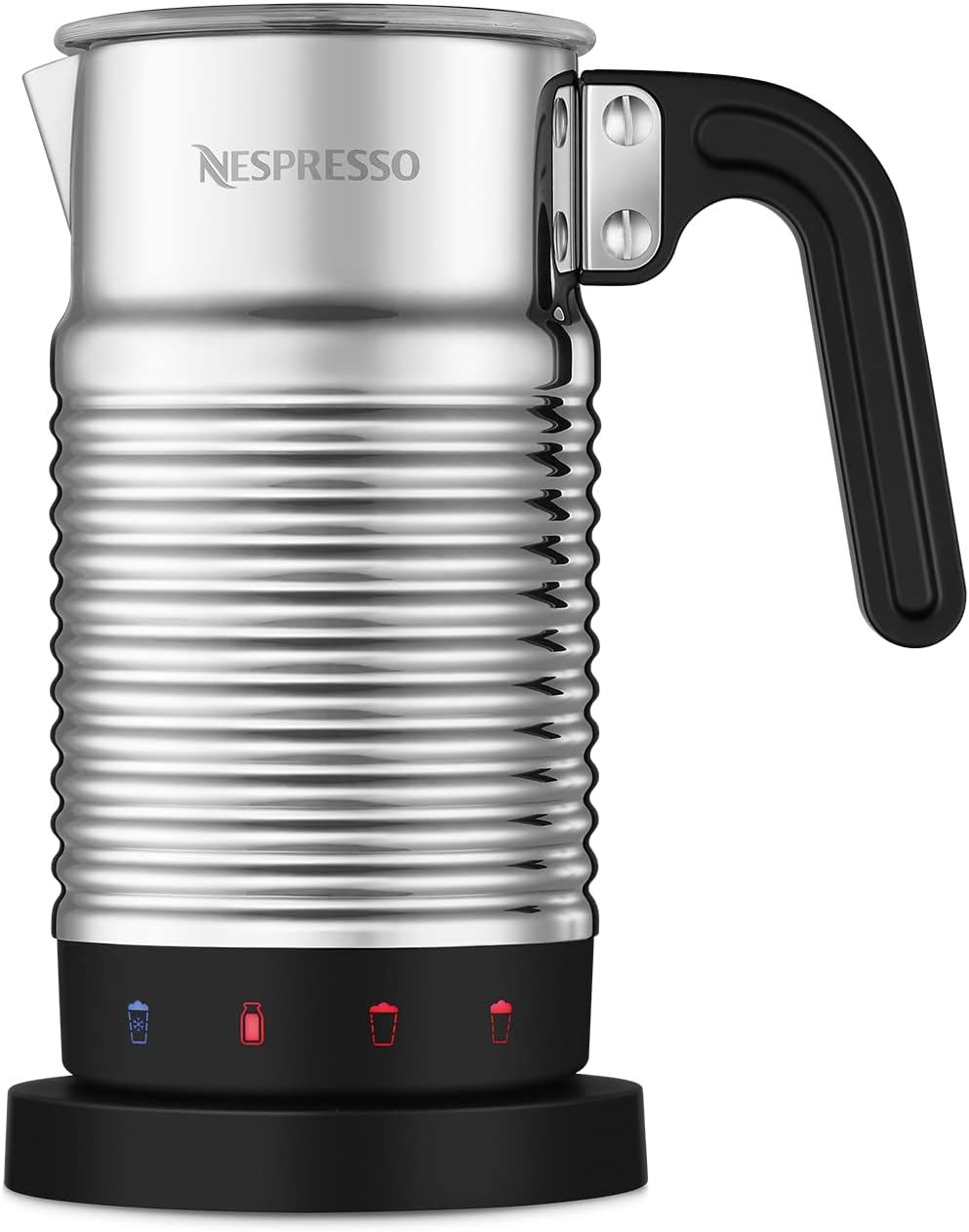 NESPRESSO Aeroccino 4 Milk Frother, Electric Foam Conditioner for 120 ml Creamy Milk Foam and 240 ml Hot Milk, Dishwasher Safe Frother, Silver
