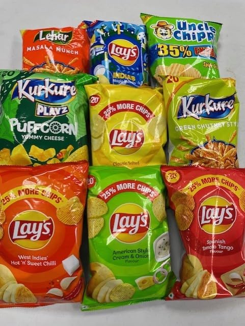 Lays/Kurkure/Uncle Chips Combo Packs Various Flavours (52g) – Perfect Snack for Tea Time - Combination of Spice & Crunch – Variety Snack Pack for Ultimate Munching Delight (2 Packet Of Each Flavour)