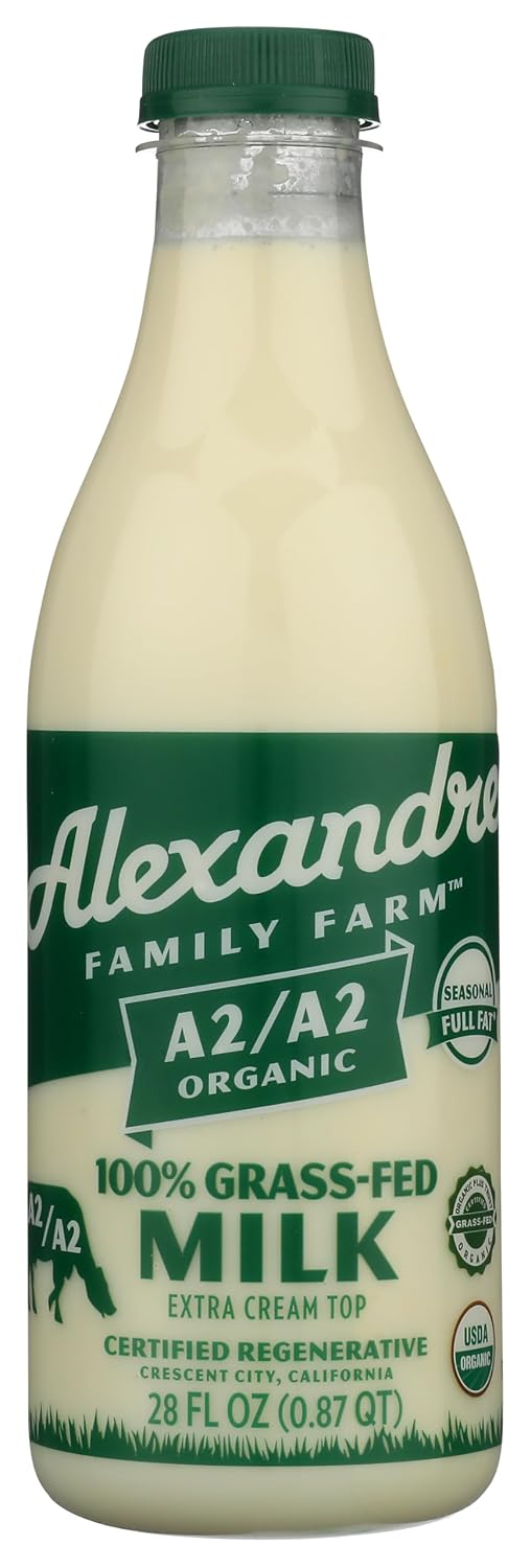 Alexandre Family Farms Organic A2 Full Fat Milk, 28 FZ
