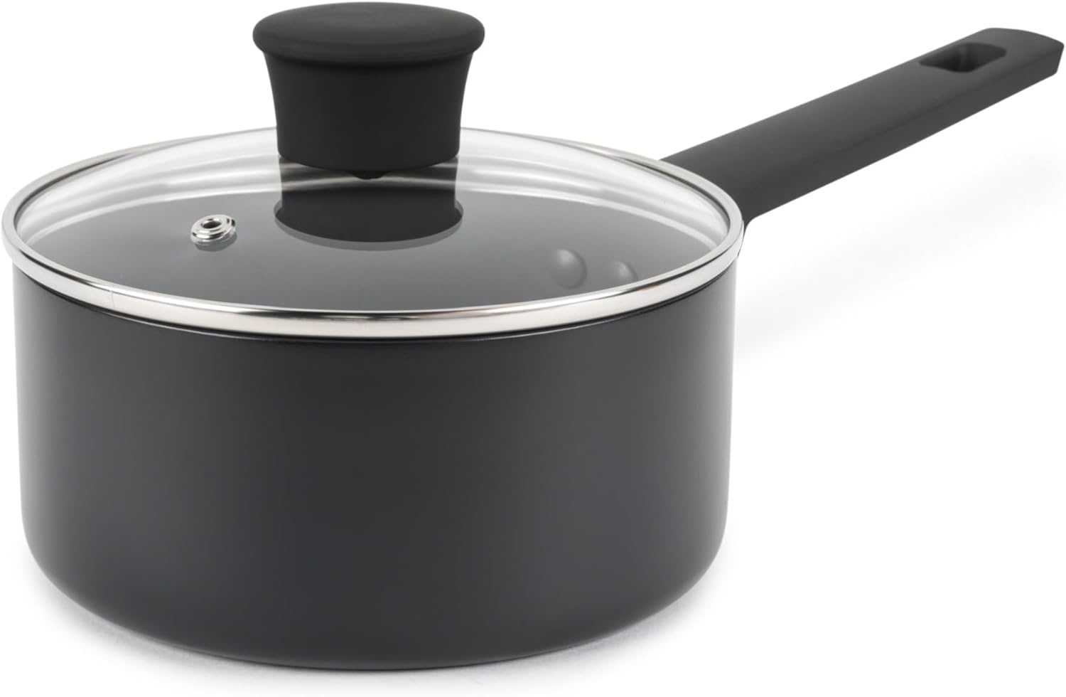 Russell Hobbs RH02839EU7 16cm Non-Stick Saucepan – Induction Pan, Tempered Glass Lid & Steam Vent, High Performance, Easy-Clean, Little/No Oil, Soft-Touch Handle, 5 Year Guarantee, Shield Collection