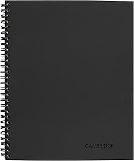 Cambridge Notebook, Business Notebook, 8-1/4" x 11", 80 Sheets, Legal Ruled, Flexible Cover, Wirebound, Gray (06062)