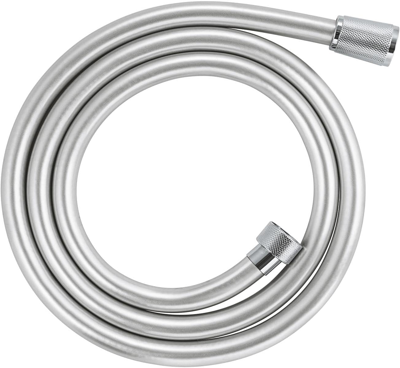 GROHE VitalioFlex Silver TwistStop - Smooth Shower Hose 1.5 m (Tensile Strength 50 kg, Pressure Resistance Up to 5 Bar, Heat Resistance 70°C, Universal Connection G 1/2'' x 1/2''), Chrome, 27505001