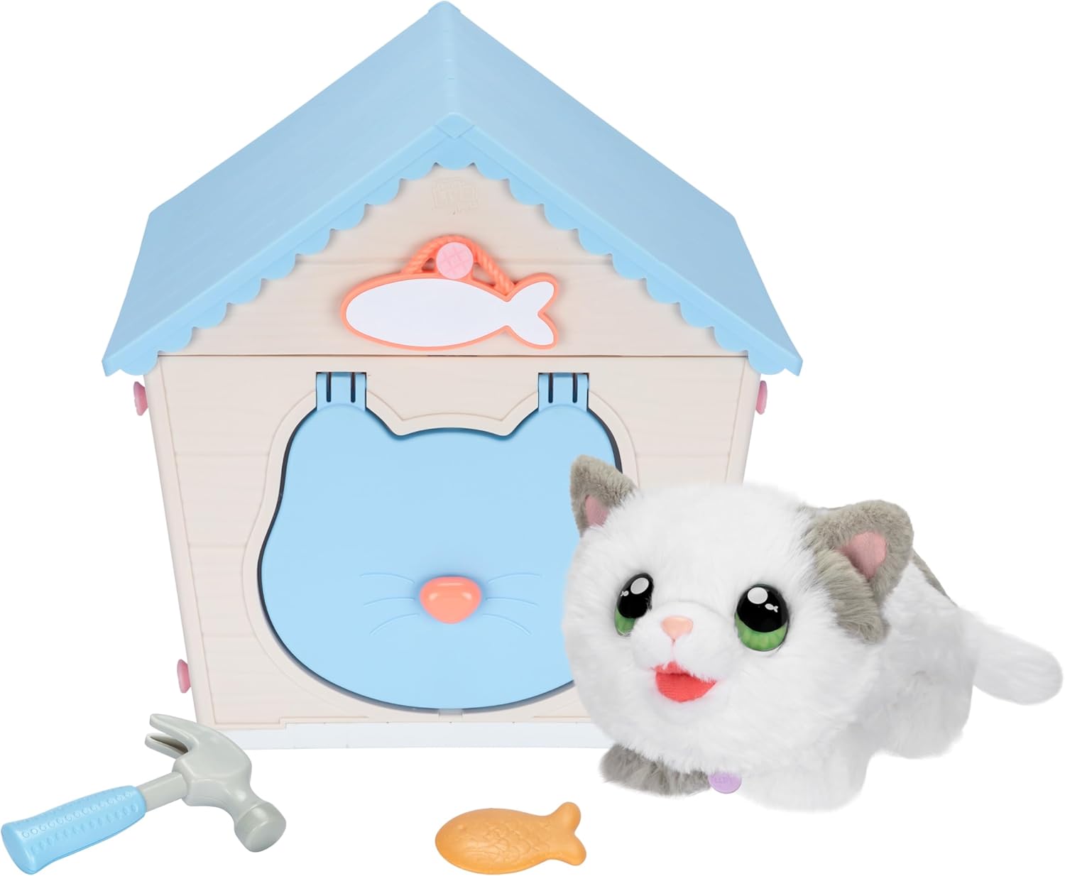 Little Live Pets My Kitty's Home | Interactive Plush Toy Kitten & House, Surprise Reveal with 25+ Sounds & Reactions. Build Kitty's Home - Easy Build DIY Home, Batteries Included. for Kids Ages 5+