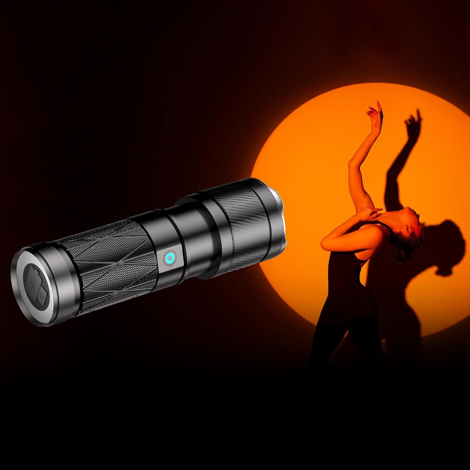 NiceVeedi Handheld Photography Lighting with 4-Color Modes, Photography Flashlight with 6000mAh Rechargeable Battery&Diffusion, Zoomable Lighting for Video Recording/Sunset Lamp