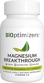 BiOptimizers Magnesium Breakthrough Supplement 4.0 - Has 7 Forms of Magnesium: Glycinate, Malate, Citrate, and More - Natural Sleep and Brain Supplement - 60 Capsules