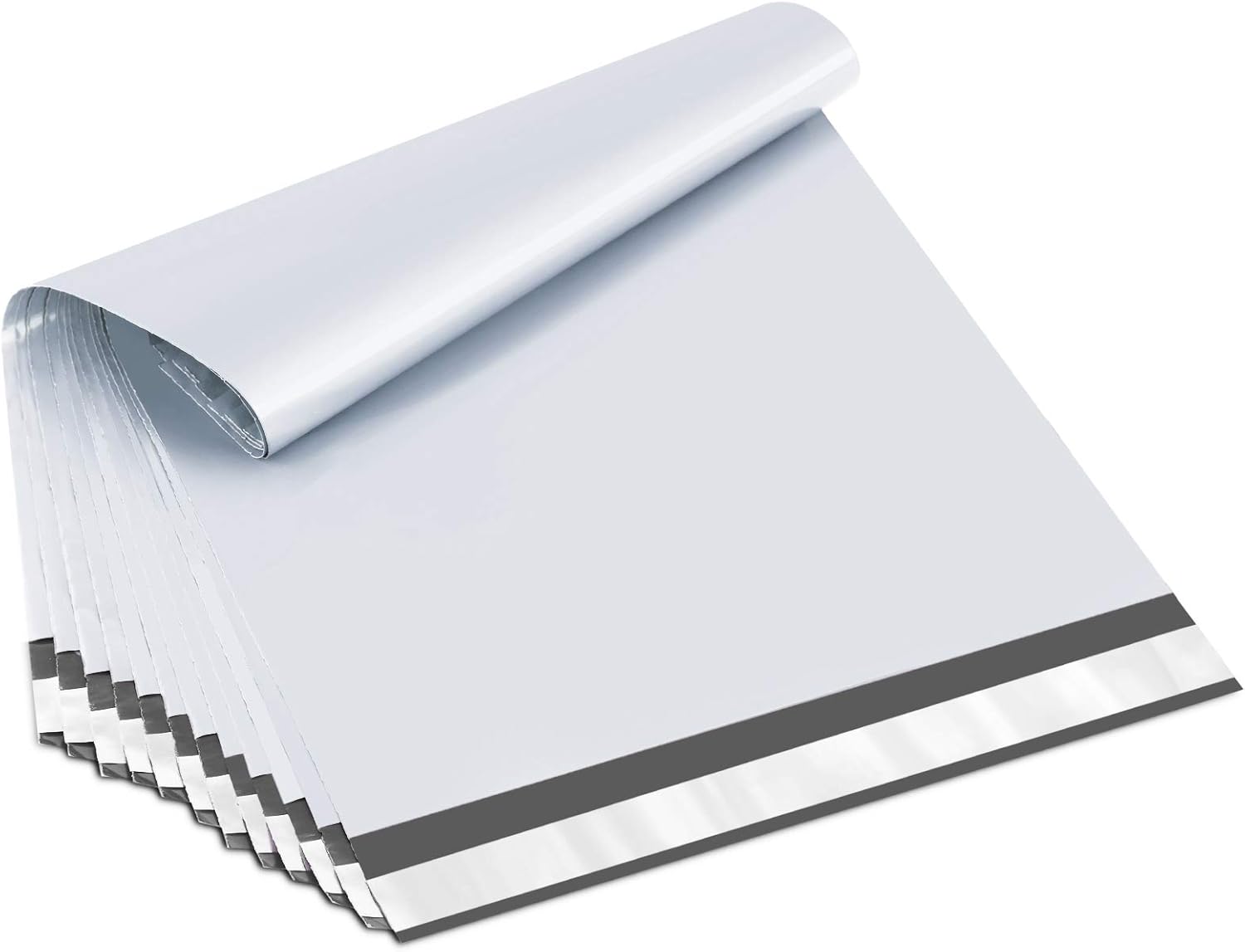 UCGOU Poly Mailers 12x15.5 Inch White 100 Pack Medium Shipping Bags #5 Strong Thick Mailing Envelopes Self Sealing Adhesive Waterproof and Tear Proof Boutique Packaging Postal for Clothing