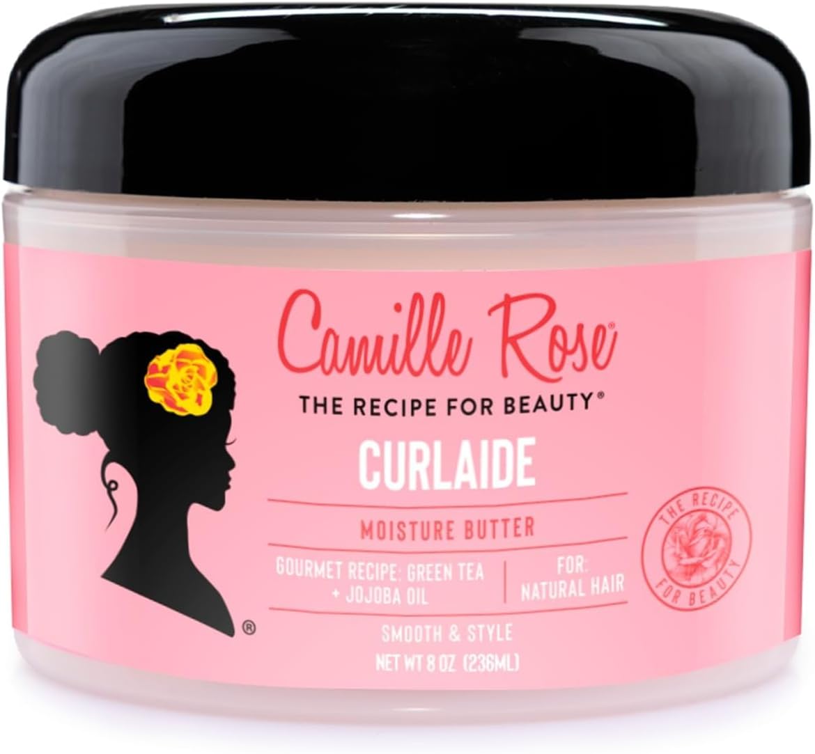 Camille Rose Curlaide Moisture Oil-Enriched Leave-In Hair Butter, Moisturise and Strengthen, Green Tea and Jojoba, 240 ml (Pack of 1)