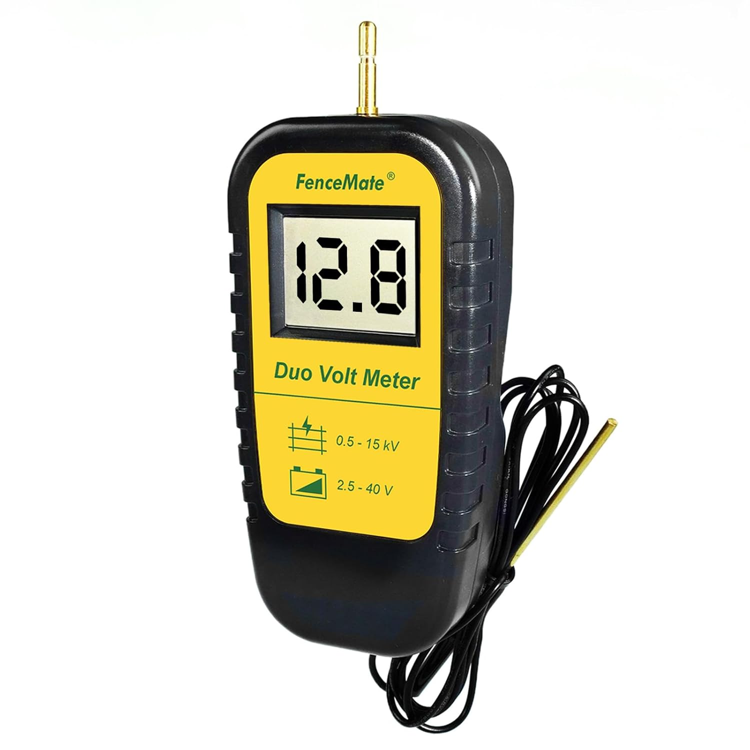FenceMate Digital Duo Volt Meter to Check Voltage of Electric Fence Chargers Energizers 0.5-15 kV and Battery Voltage 2.5-40 V, Electric Fence Tester to Trace Fence Line Faults or Earthing Condition