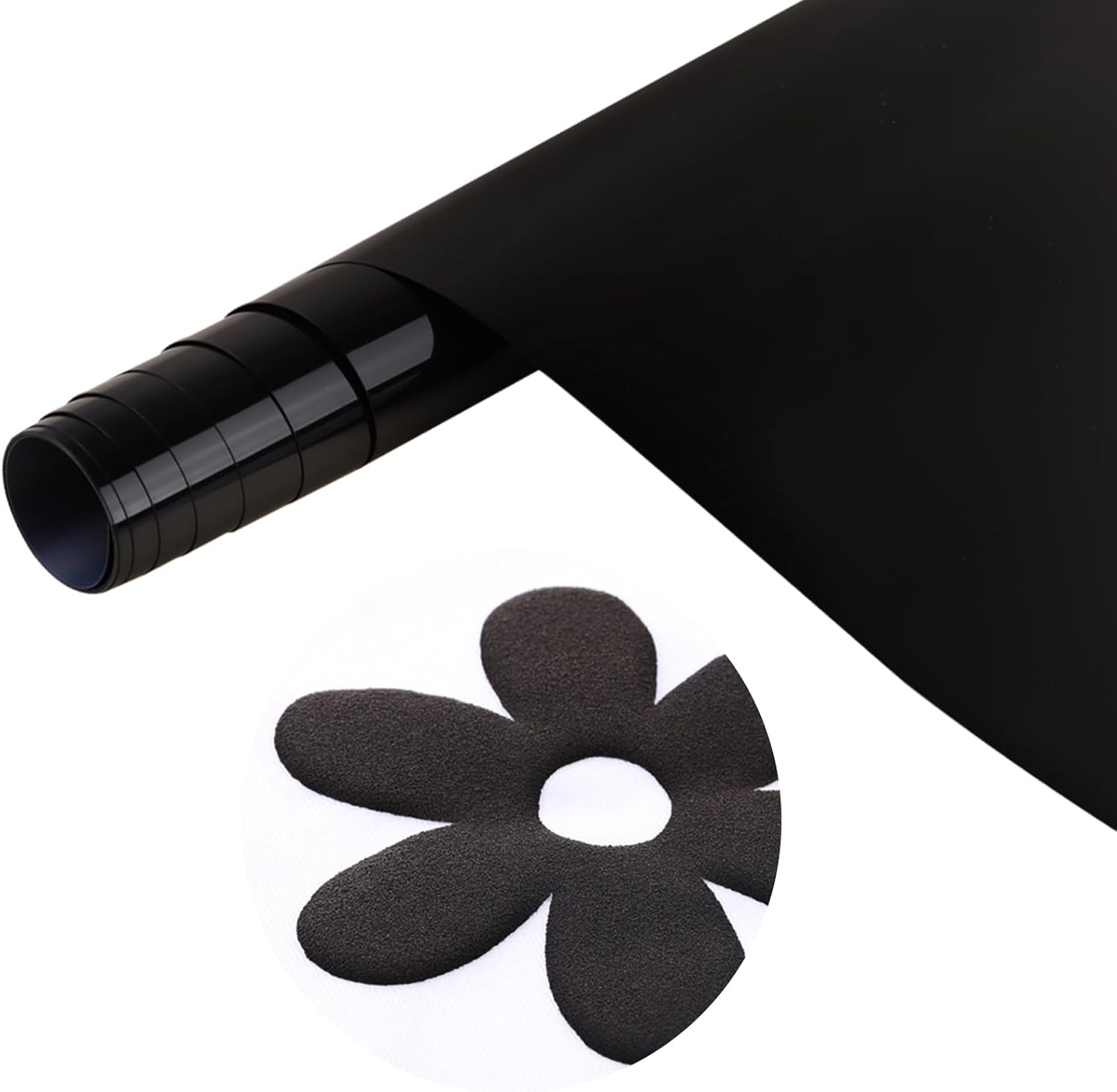 Tintnut Black Puff HTV Vinyl Heat Transfer - 10 inches x 6ft Puff HTV Vinyl Roll 3D Puff Heat Transfer Vinyl Roll Black Puff HTV Roll Iron on Vinyl for T-Shirts Compatible with Cricut/Silhoutte Cameo
