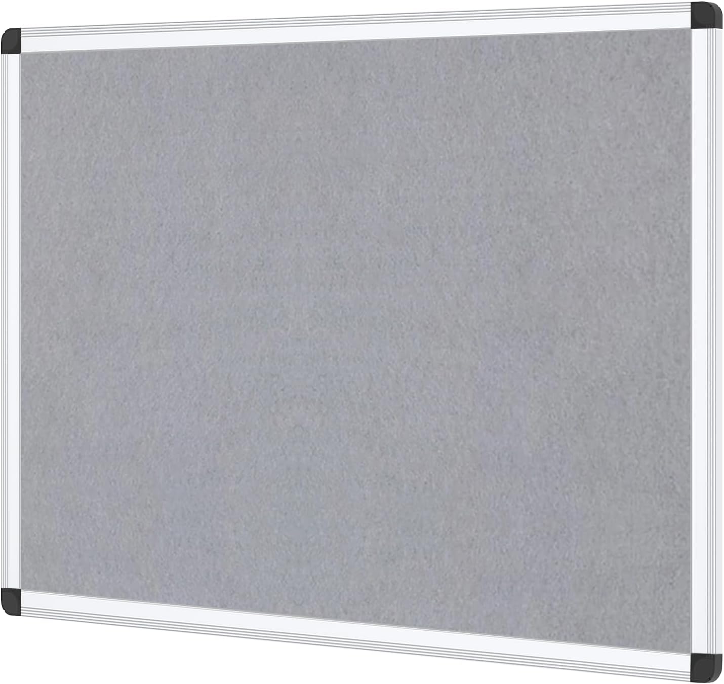 VIZ-PRO Notice Board Felt Grey, Silver Aluminium Frame, 120 X 90 cm