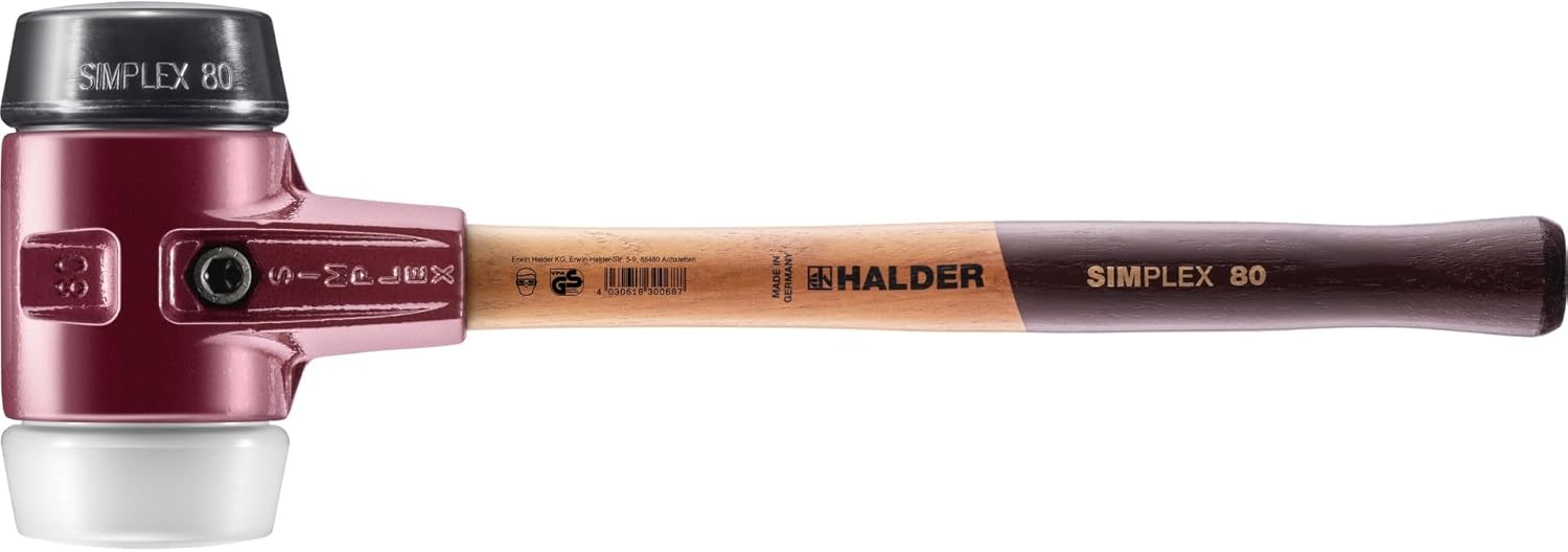 Halder 3027080 80 mm 3027 Rubber/Superplastic "Simlpex" EH Soft-Face Mallet - Multi-Colour