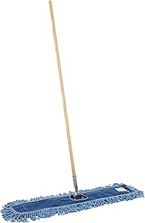 Boardwalk HL365BSPC Looped-End Dust Mop Kit 36 x 5 60-Inch Metal/Wood Handle Blue/Natural
