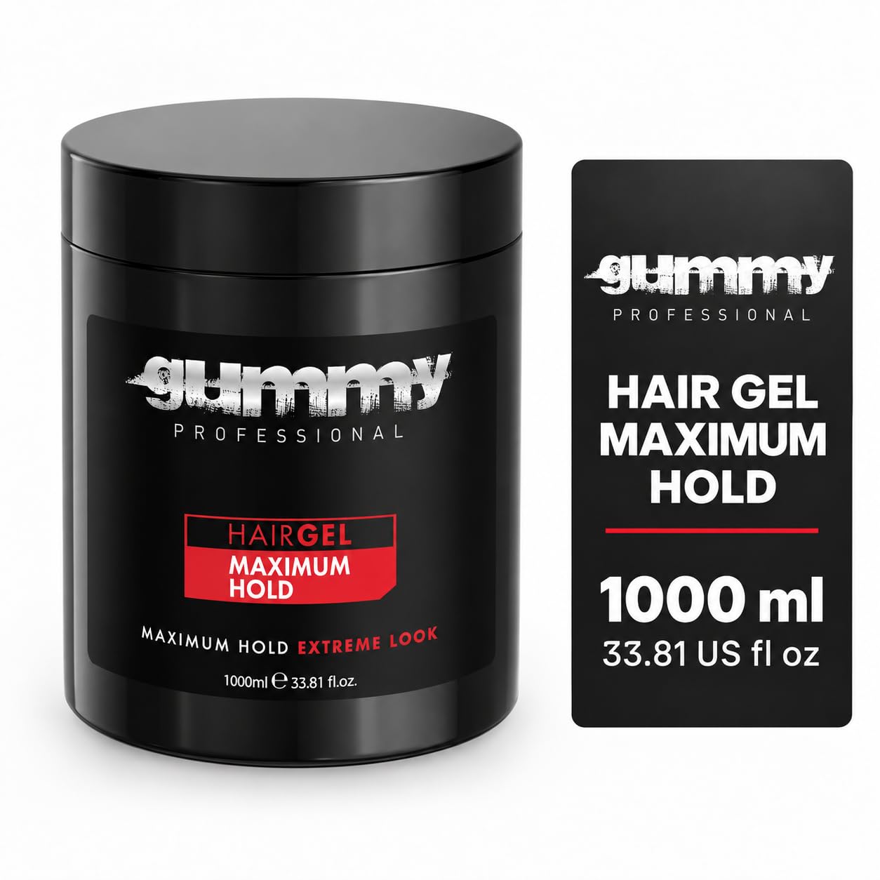 Maximum Hold Hair Gel - Firm Hold & Edge Control - 1000 ml (33.81 Fl Oz)