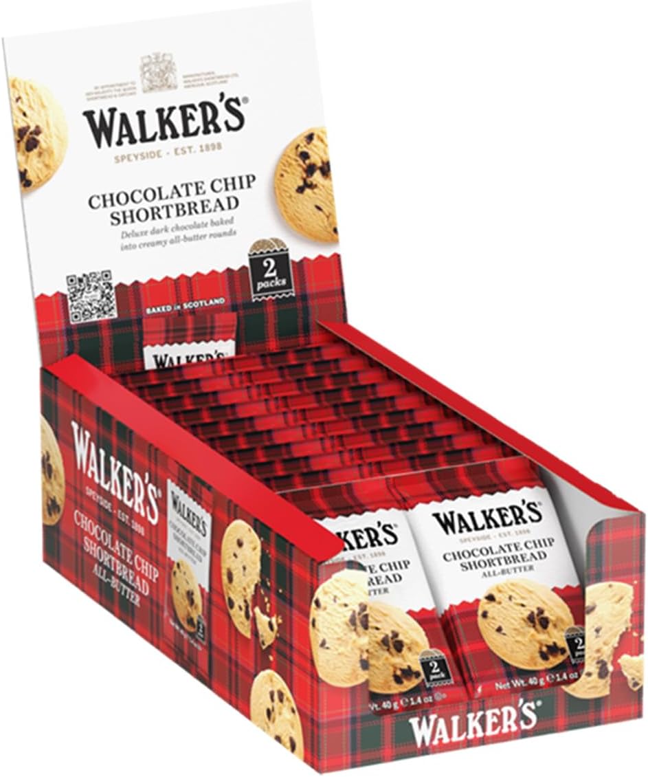 Walkers Chocolate Chip Shortbread 40 g (Pack of 20)