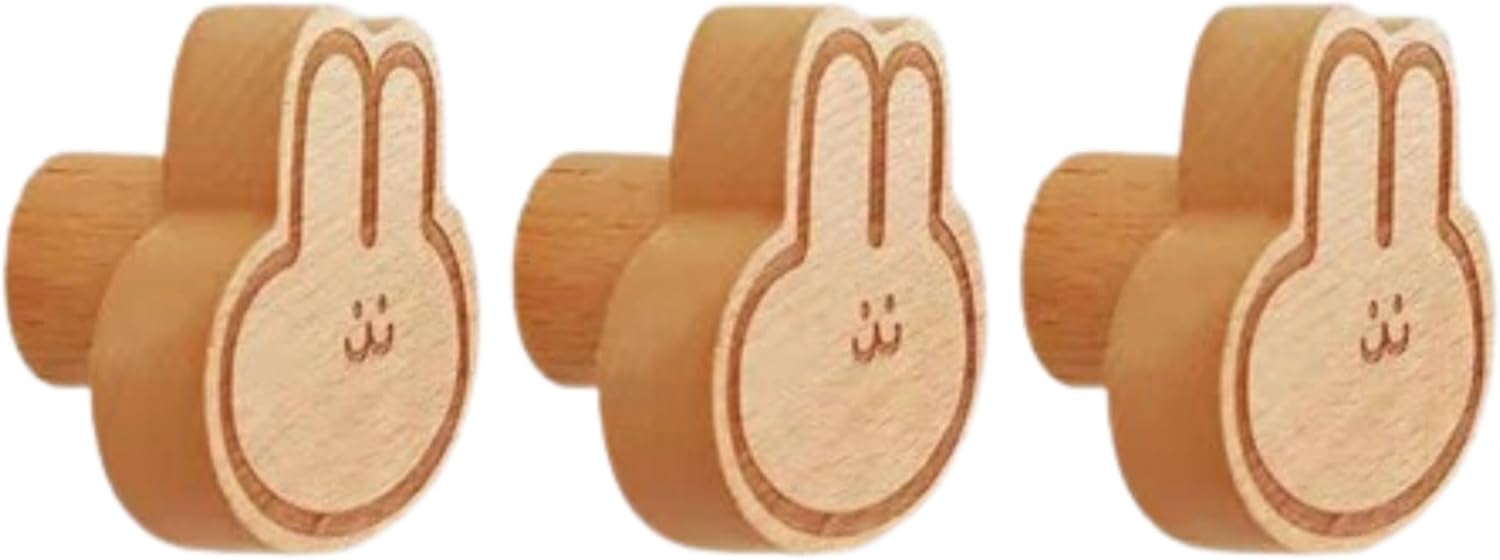 GIPP 3 Piece Wooden Wall Hooks|Non-Punch Wooden Wall Hanger|Wall Hooks for Hanging Clothes Towels Hats|Kitchen Wall Hanger|Creative Wooden Wall Hanger