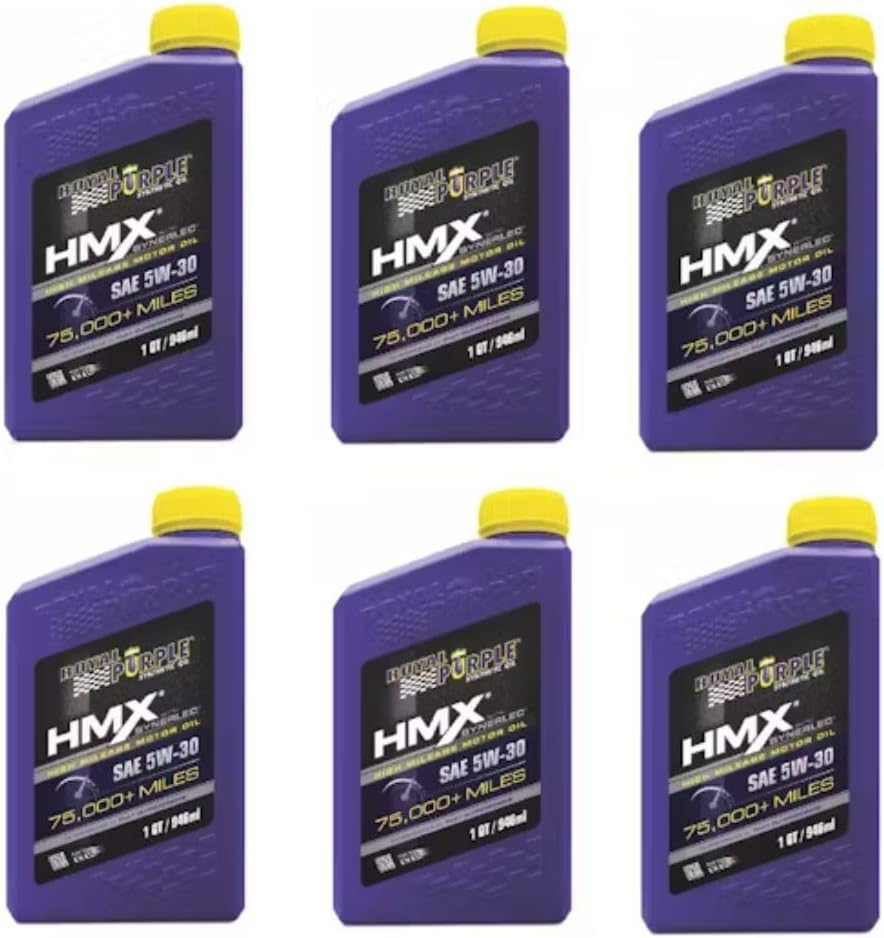 Royal Purple 11745-6PK HMX SAE 5W-30 High-Mileage Synthetic Motor Oil - 1 qt. (Case of 6) by Royal Purple
