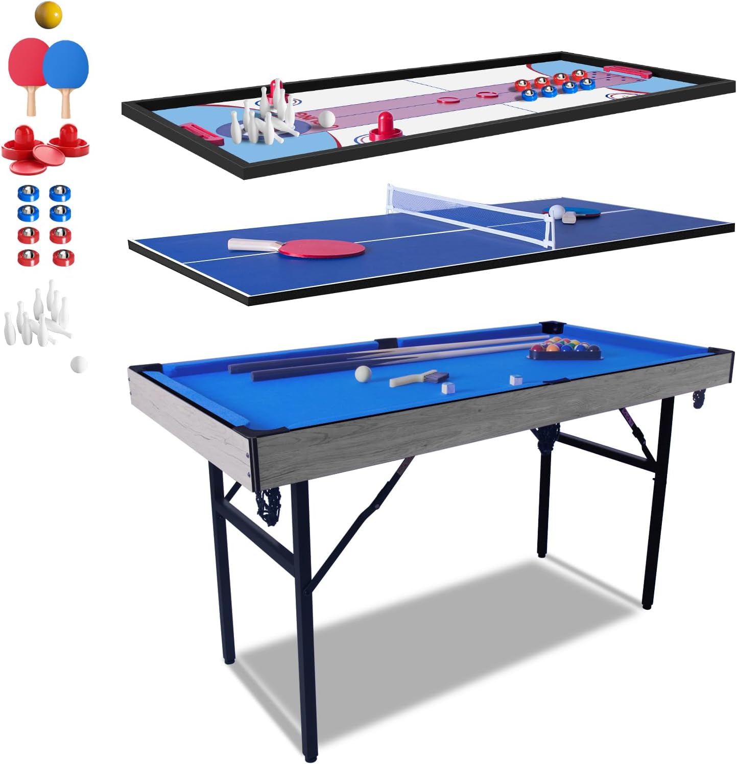 HLC Foldable Game Tables for Family Fun, Space-Saving Entertainment Center for Kids & Adults