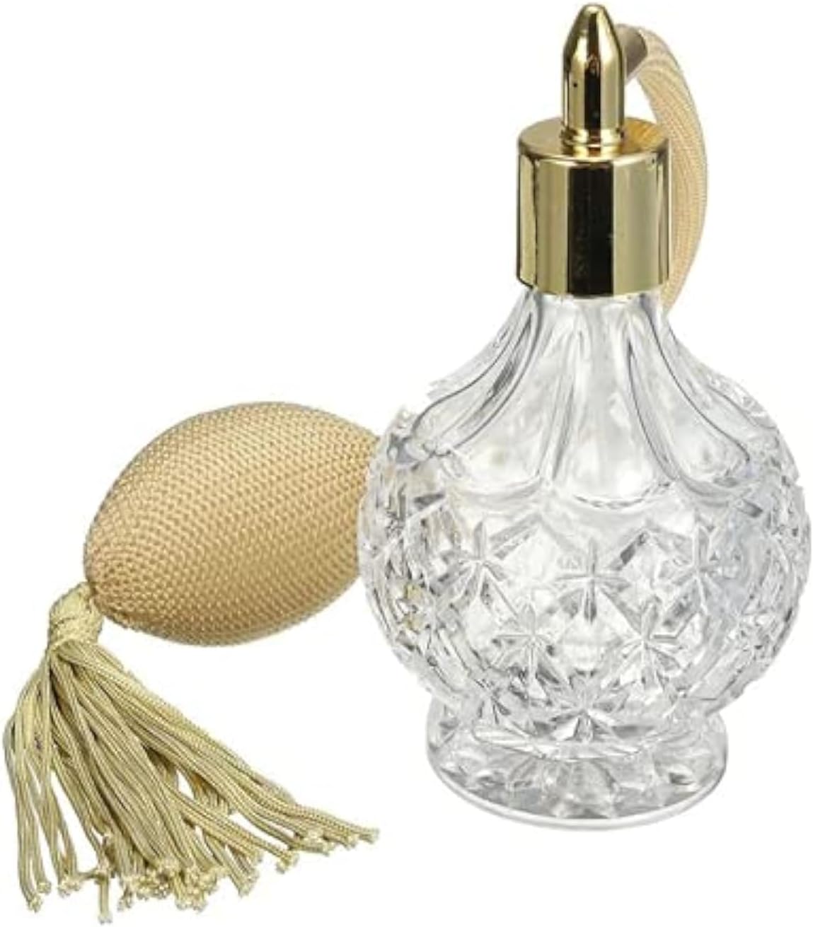 80ml Clear Crystal Vintage Style Perfume Bottle Gold Long Spray Tassels Atomizer Pump Refillable Glass Bottles Makeup Tool