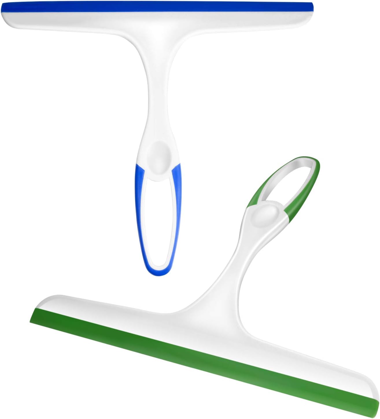 2PCS Squeegee, Multi-Purpose Shower Glass Rubber Squeegees, 22 x 27cm Window Glass Cleaner Scraper for Bathroom Mirror Glass Window Floor (Green/Blue)