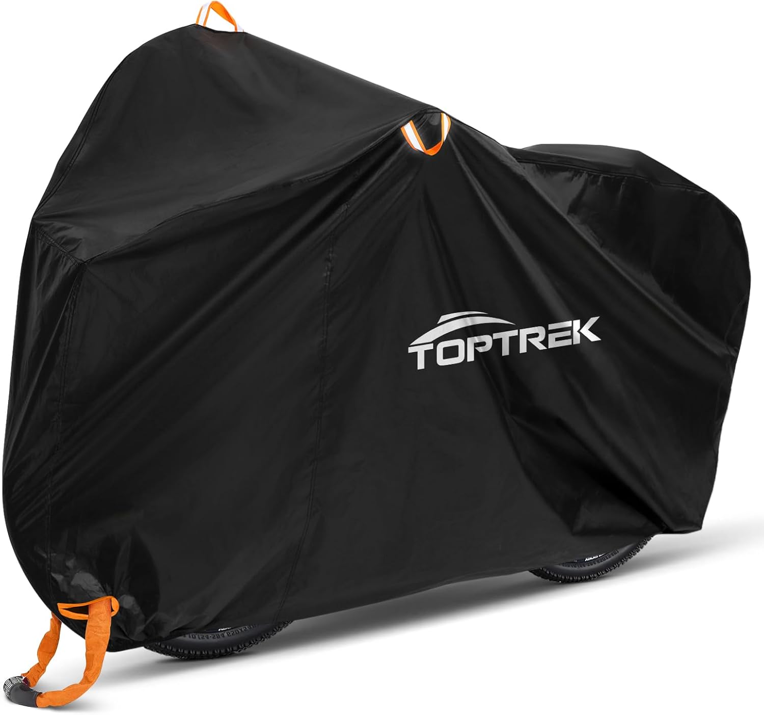 toptrek Bike Cover, 210D Bike Covers for Outside Storage with Lock Holes, 200 x 110 x 70cm Bicycle Cover Waterproof Outdoor with Bike Storage Bag, Anti-UV Windproof Rain Cover for Mountain & Road Bike