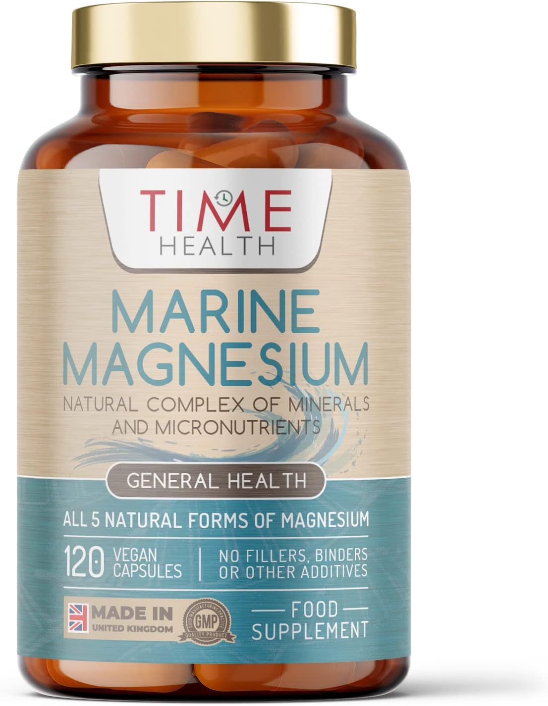 Marine Magnesium Purified Sea Water & Trace Minerals EU Source 308mg of Magnesium (120 Capsule Pouch)