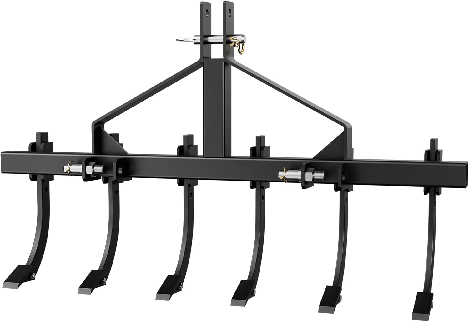 YITAMOTOR Chisel Plow Scarifier, Detachable Cultivator with 6 Scarifier Shank, 3 Point Scarifier for CAT-0 & CAT-1