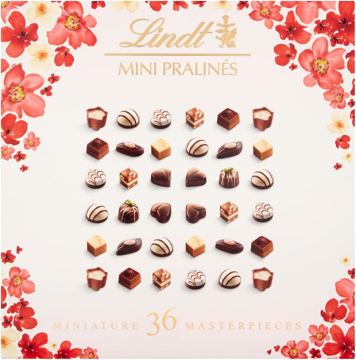 Lindt Mini Pralines Spring | 36 Miniature Milk, Dark and White Chocolate Box, 180g | Gift Present or Sharing Box for Him and Her | Christmas, Birthday, Celebrations, Congratulations, Thank you