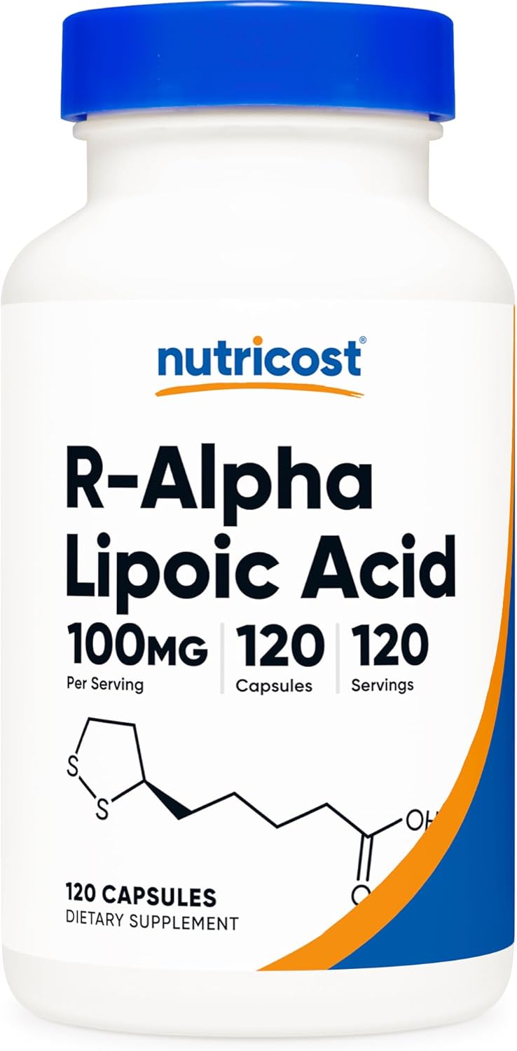 Nutricost R-Alpha Lipoic Acid 100mg, 120 Capsules - Veggie Capsules, Non-GMO, Gluten Free