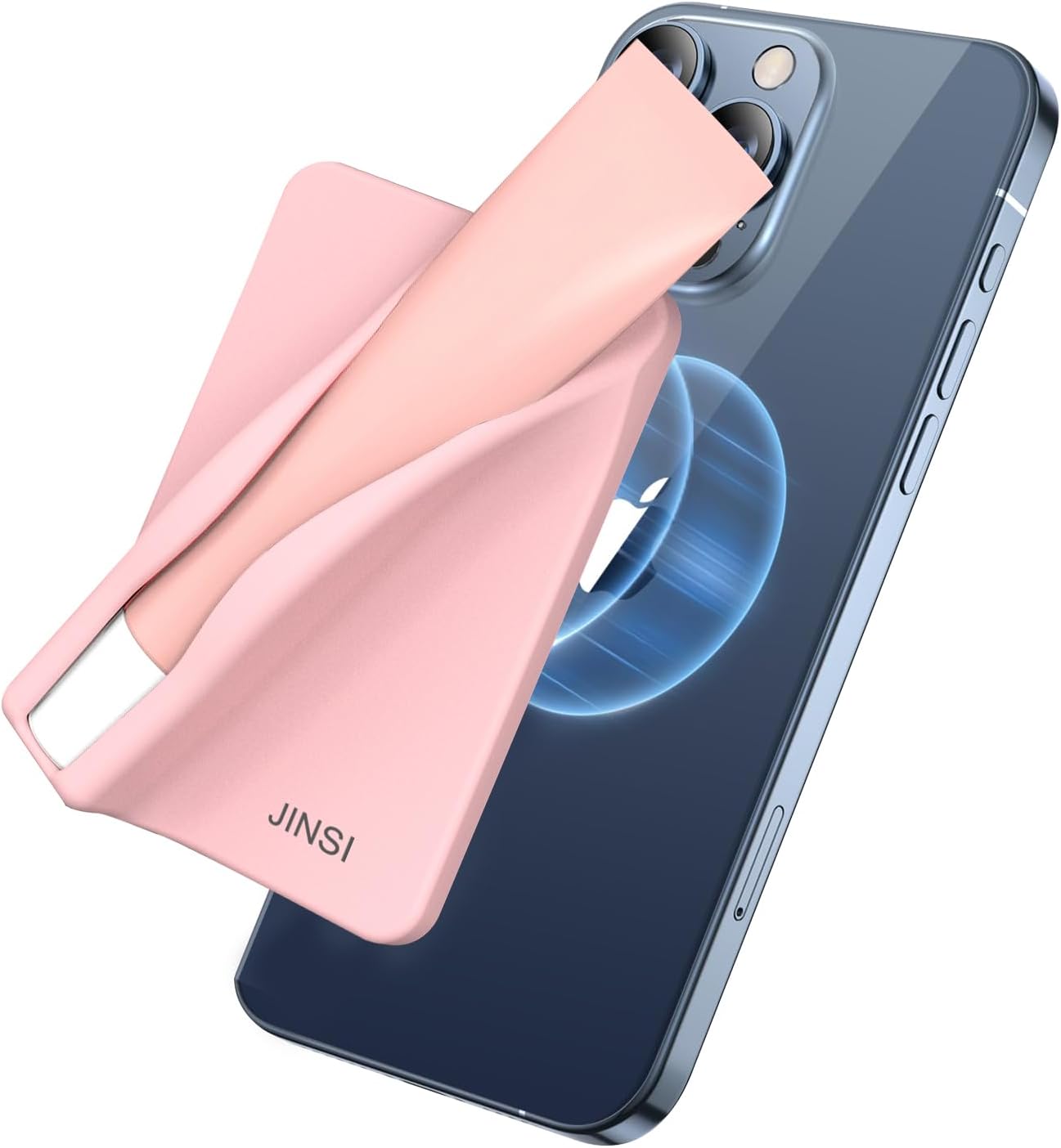 Magnetic Lip Gloss Holder Phone Case Compatible with iPhone 15/14/13/12 Pro/Max/Plus/Mini/, Secure Silicone Portable Lipstick Lip Balm Holder Compatible with Magnetic Phone Case, Pink