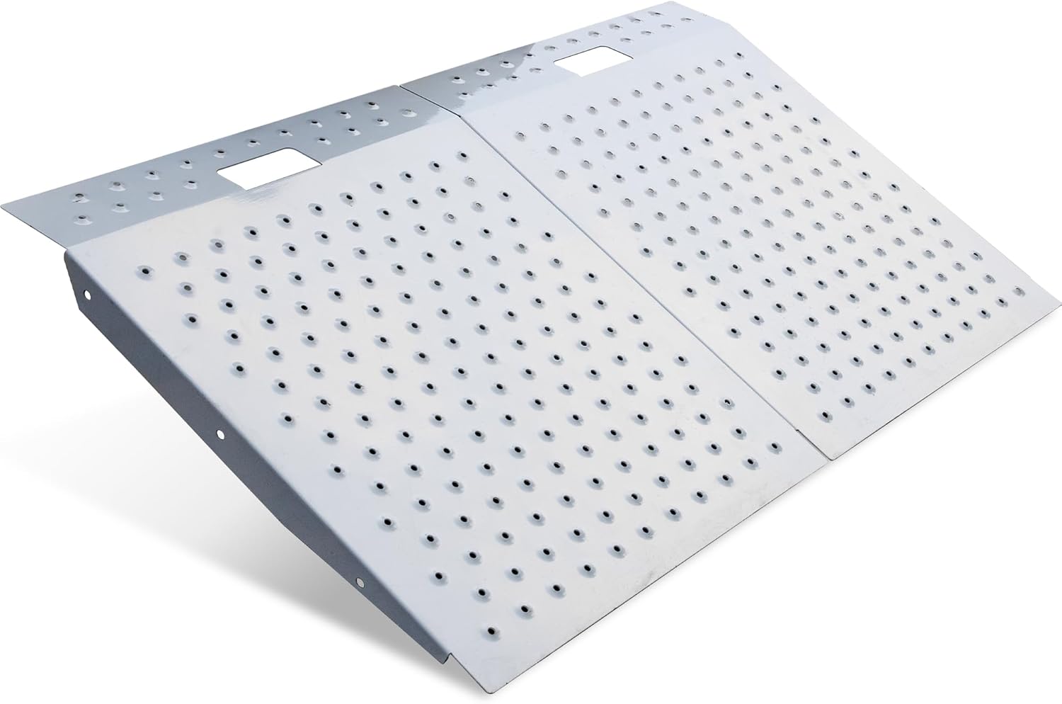 VNN 29" x 48" Shed Ramp for Riding Mower & Lawn Equipment | 1500 LB Capacity Anti-Slip Punch Plate Ramp for ATV, Motorcycles, Garages & Barns (2PC)