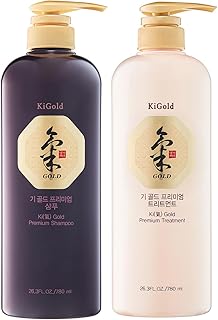 Daeng Gi Meo Ri - Ki Gold - Premium Shampoo + Treatment Set for Hair Loss, Thin Hair, Gray Hair Prevention, Medicinal Herbal Shampoo, All Natural, Korea's No. 1 Brand
