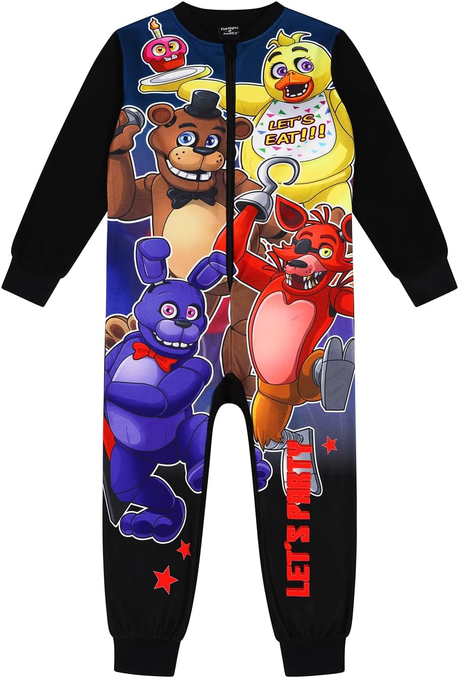 FIVE NIGHTS AT FREDDY'S Boys Fleece Sleepsuit FNAF Childrens Kids Onesie