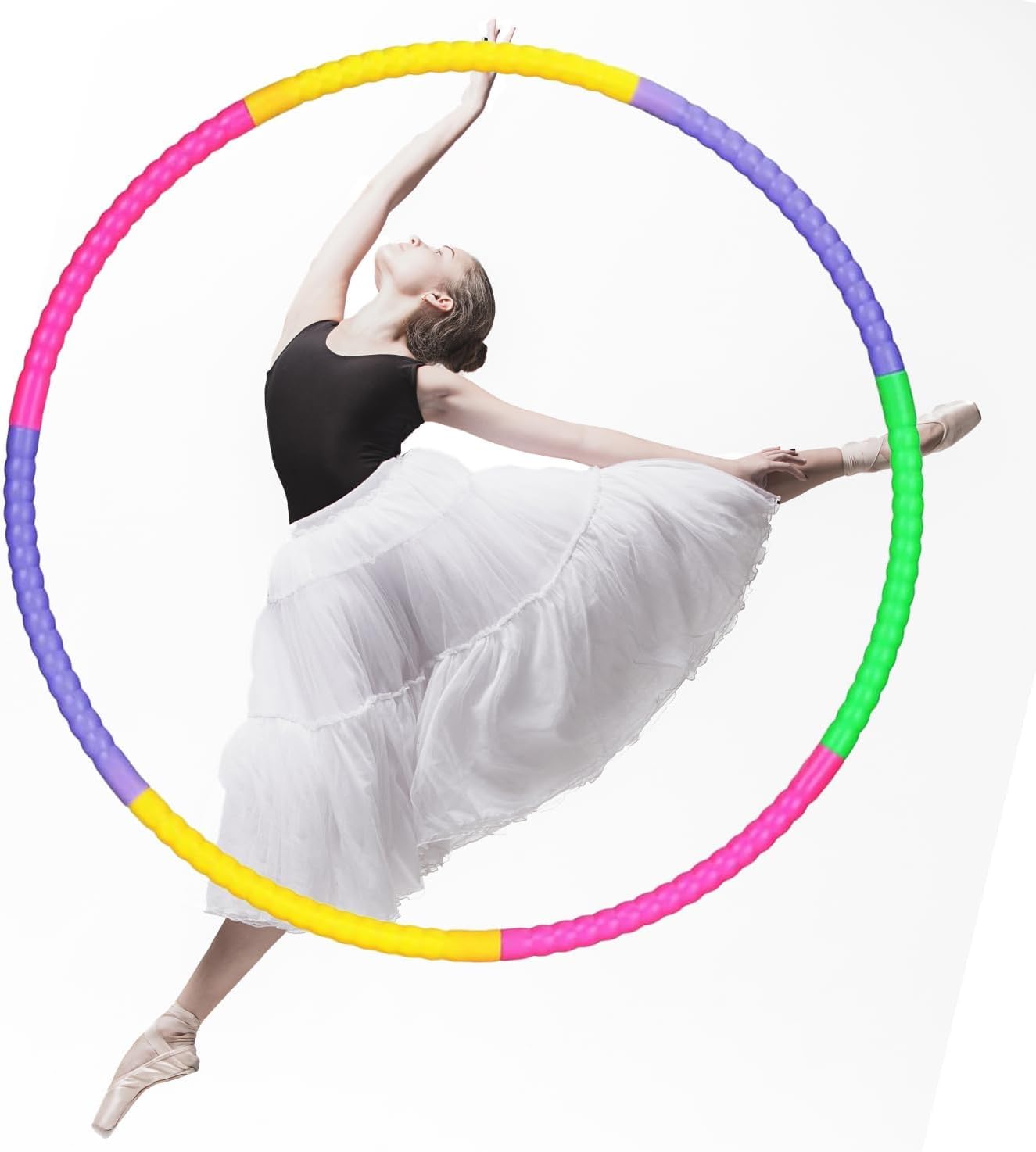 Adjustable Hula Hoop - 7-Section Detachable Plastic Hoops for Fitness and Play - Adjustable Size, Easy Assembly, Durable and Safe for Indoor and Outdoor Use