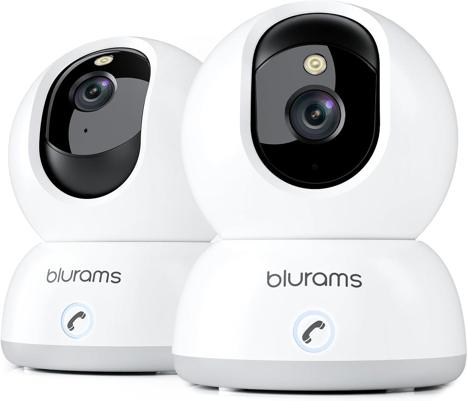blurams 2K Pet Camera, Cameras for Home Security with One-Touch Call, Indoor Camera w/Color Night Vision, Motion Tracking, Cloud & SD Card Storage (2Pack)