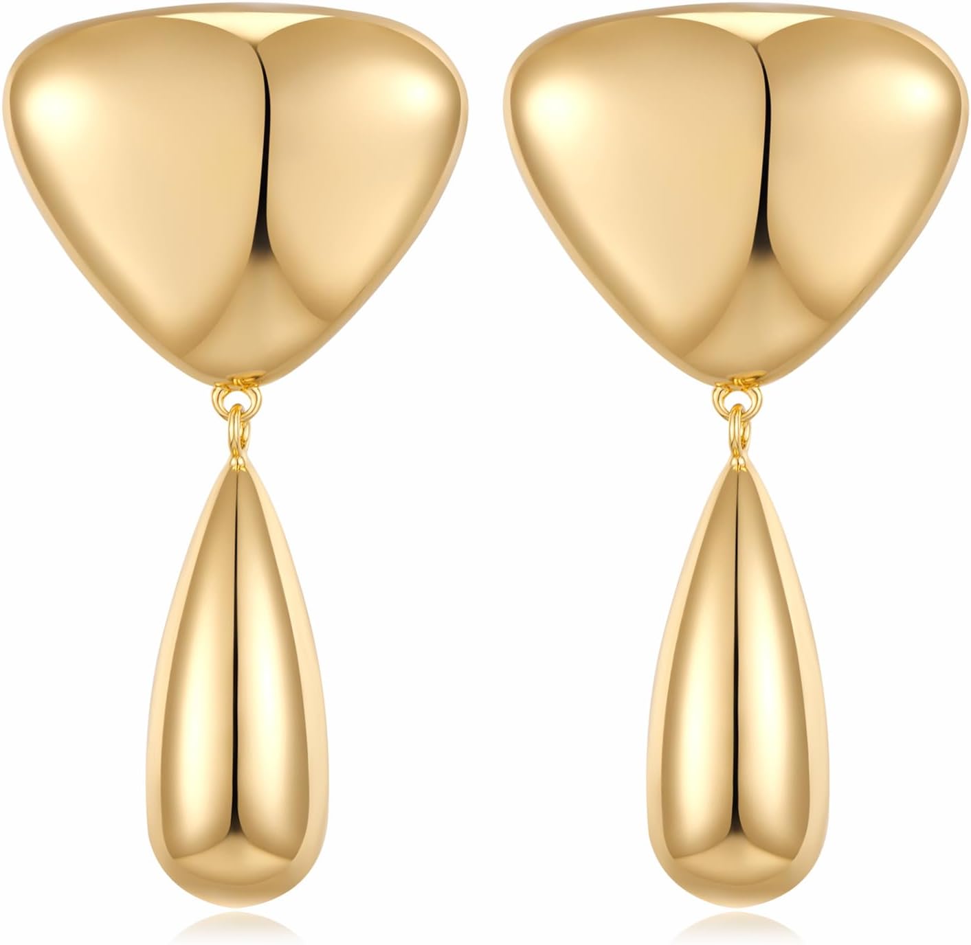 Gold Statement Dangle Earrings for Women Multiple Shapes Metal Drop Earrings