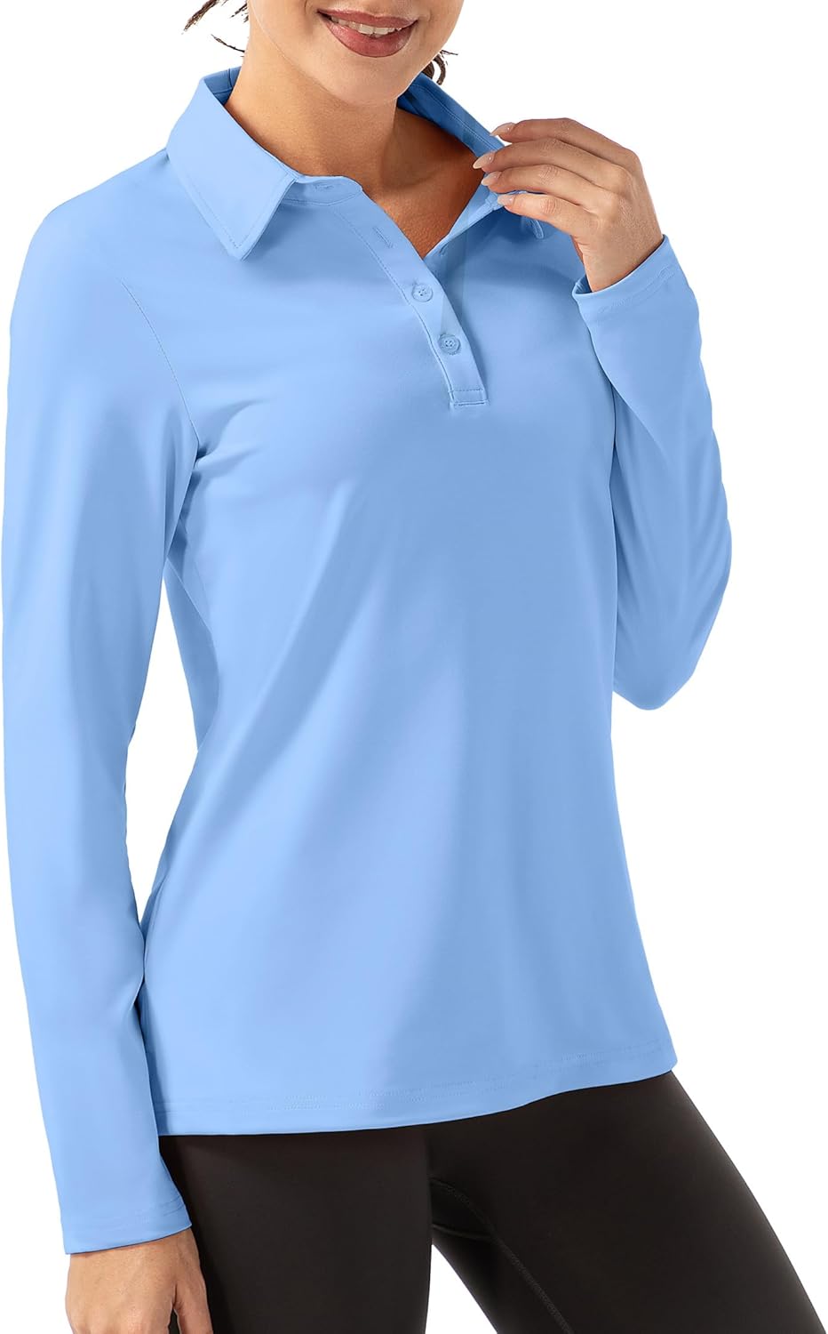 Women Long Sleeve Polo Shirt Golf Sport Top Athletic Sportswear Tennis Activewear