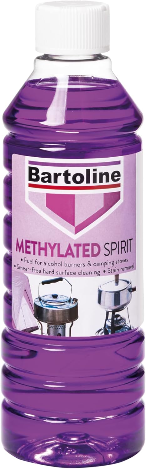 Bartoline Methylated Spirit 500ml – Premium Fuel for Alcohol Burners & Stain Remover for Hard Surfaces