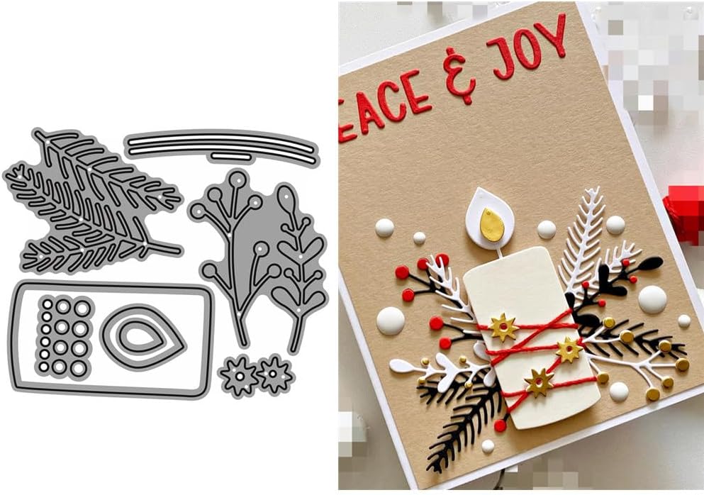 DzIxY Birthday Candle Metal Cutting Dies for Card Making Kit Embossing Paper Die Cuts Scrapbook Machine Stencils Storage Pockets Supplies