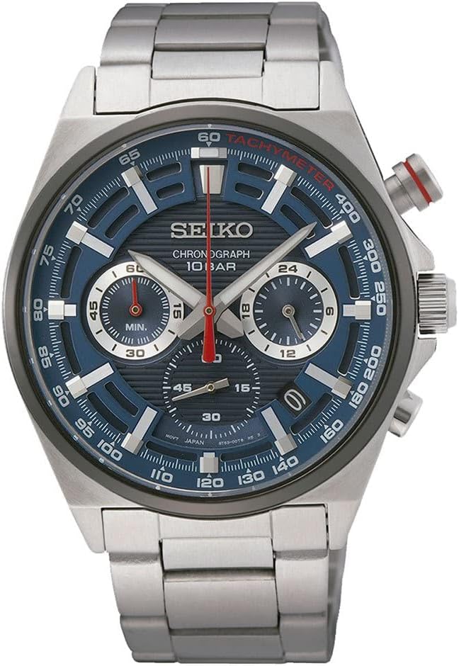 Seiko Men Analog Quartz Watch with Stainless Steel Strap SSB407P1